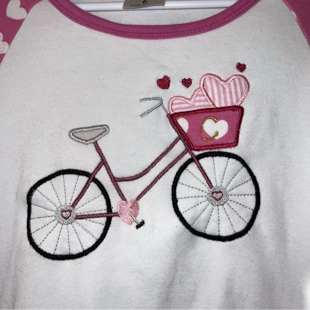 C Monogram Valentine's Day Heart Bicycle Raglan Top